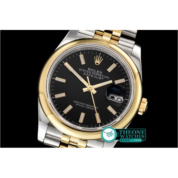 Rolex - DateJust 36mm Jub Dome YG/SS Blk/Stk BP A2813