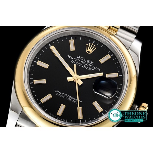 Rolex - DateJust 36mm Jub Dome YG/SS Blk/Stk BP A2813