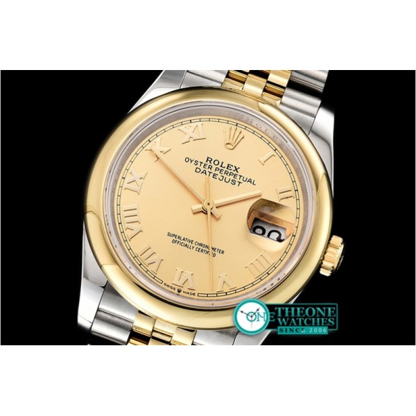 Rolex - DateJust 36mm Jub Dome YG/SS Gold/Rmn BP A2813