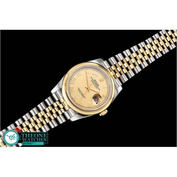 Rolex - DateJust 36mm Jub Dome YG/SS Gold/Rmn BP A2813