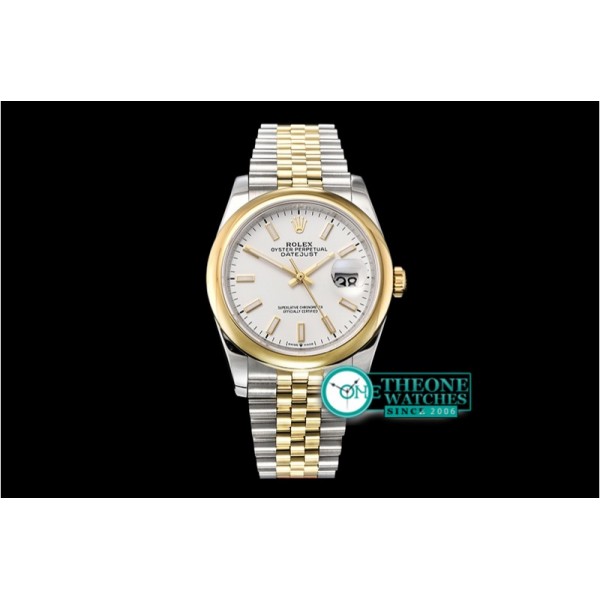 Rolex - DateJust 36mm Jub Dome YG/SS Wht/Stk BP A2813