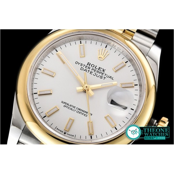 Rolex - DateJust 36mm Jub Dome YG/SS Wht/Stk BP A2813