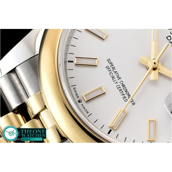 Rolex - DateJust 36mm Jub Dome YG/SS Wht/Stk BP A2813