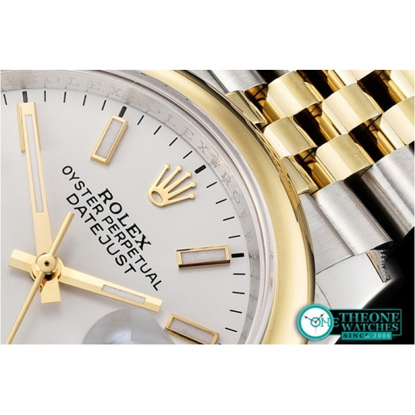 Rolex - DateJust 36mm Jub Dome YG/SS Wht/Stk BP A2813