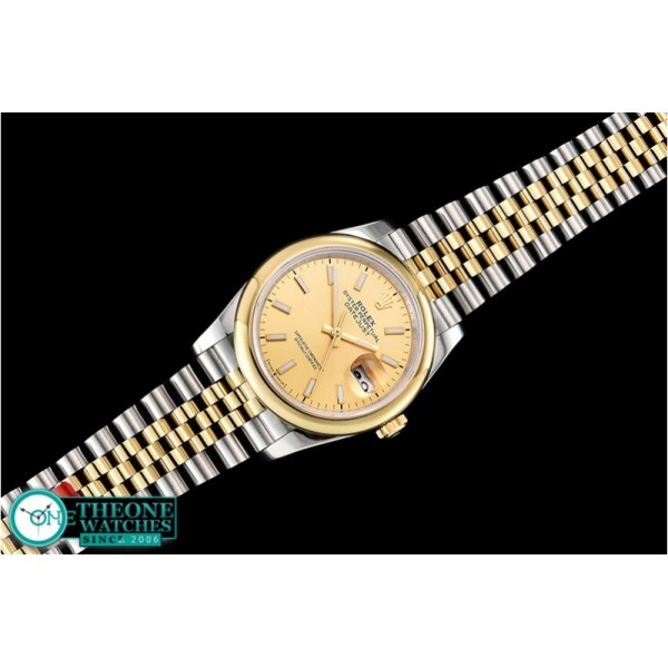 Rolex - DateJust 36mm Jub Dome YG/SS Gold/Stk BP A2813