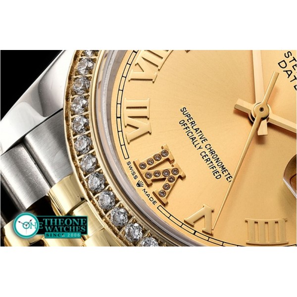 Rolex - DateJust 36mm Jub Diams YG/SS Gold/Rmn/Dm BP A2813