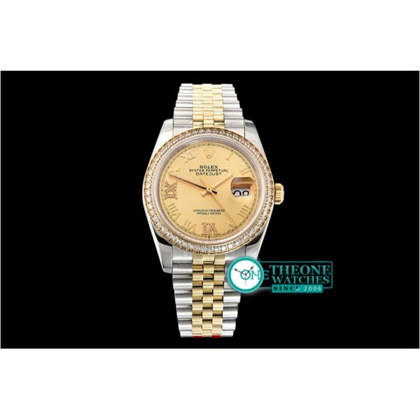 Rolex - DateJust 36mm Jub Diams YG/SS Gold/Rmn/Dm BP A2813