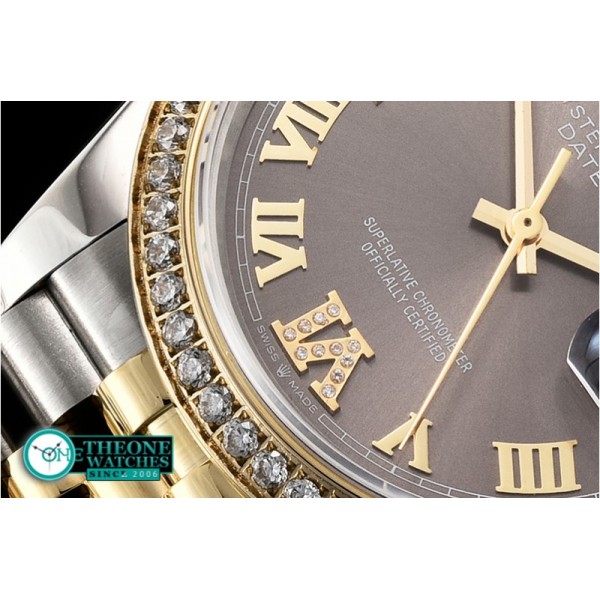 Rolex - DateJust 36mm Jub Diams YG/SS Grey/Rmn/Dm BP A2813