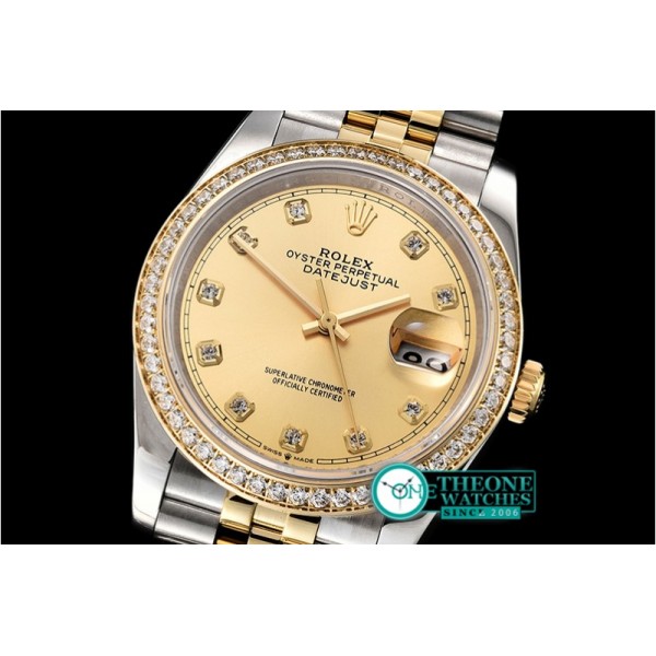 Rolex - DateJust 36mm Jub Diams YG/SS Gold/Diams BP A2813