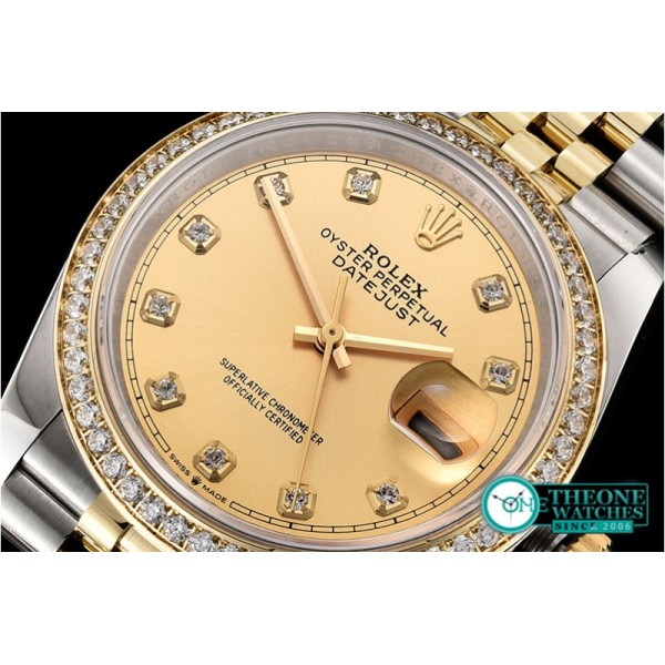 Rolex - DateJust 36mm Jub Diams YG/SS Gold/Diams BP A2813