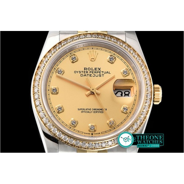 Rolex - DateJust 36mm Jub Diams YG/SS Gold/Diams BP A2813