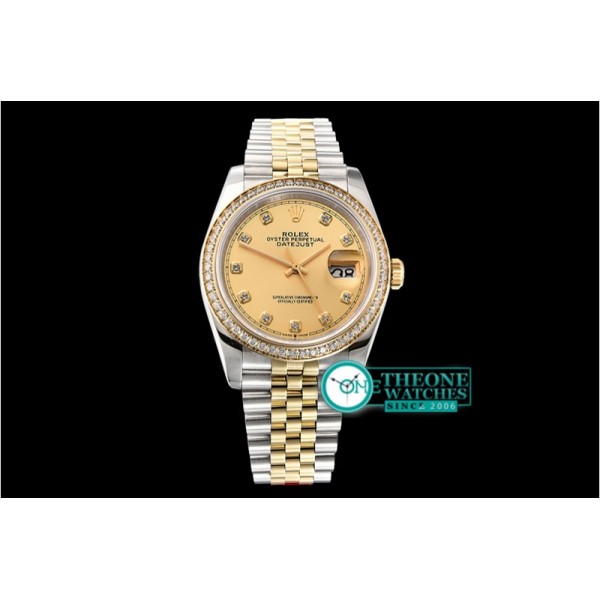 Rolex - DateJust 36mm Jub Diams YG/SS Gold/Diams BP A2813