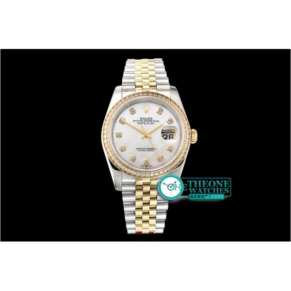 Rolex - DateJust 36mm Jub Diams YG/SS Wht MOP/Diams BP A2813