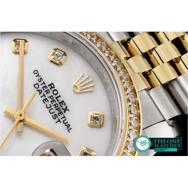 Rolex - DateJust 36mm Jub Diams YG/SS Wht MOP/Diams BP A2813