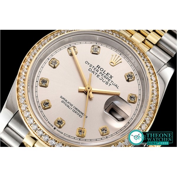 Rolex - DateJust 36mm Jub Diams YG/SS Silv Wht/Diams BP A2813