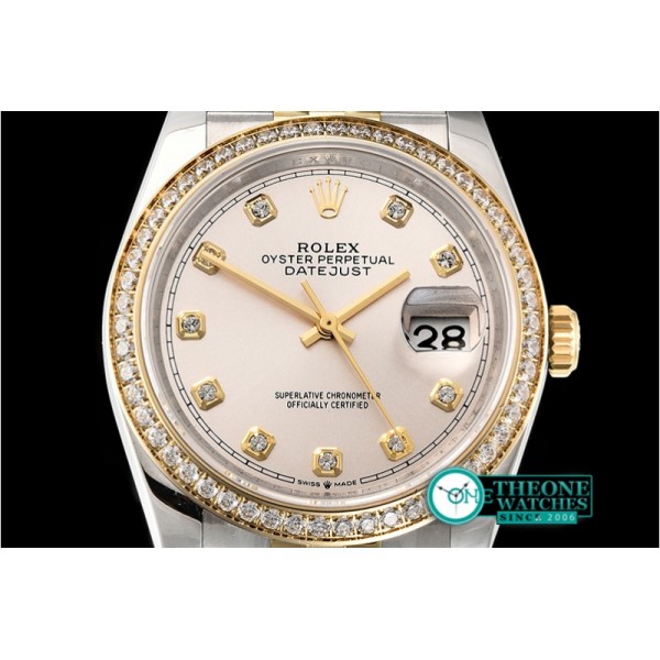 Rolex - DateJust 36mm Jub Diams YG/SS Silv Wht/Diams BP A2813