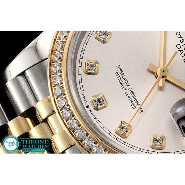 Rolex - DateJust 36mm Jub Diams YG/SS Silv Wht/Diams BP A2813