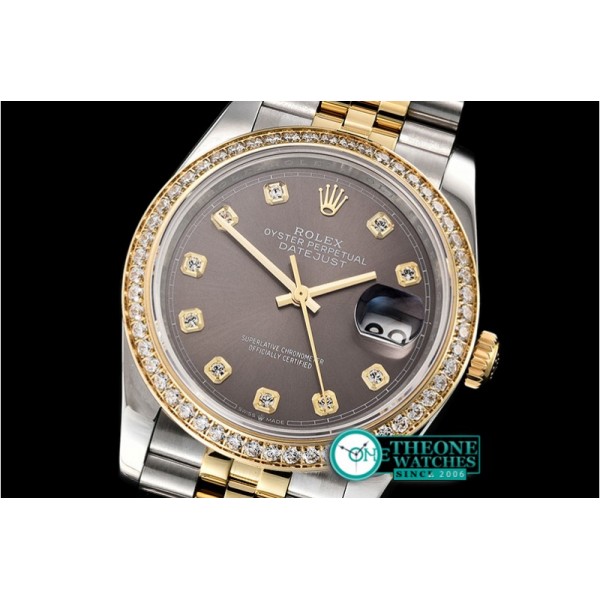 Rolex - DateJust 36mm Jub Diams YG/SS Grey/Diams BP A2813