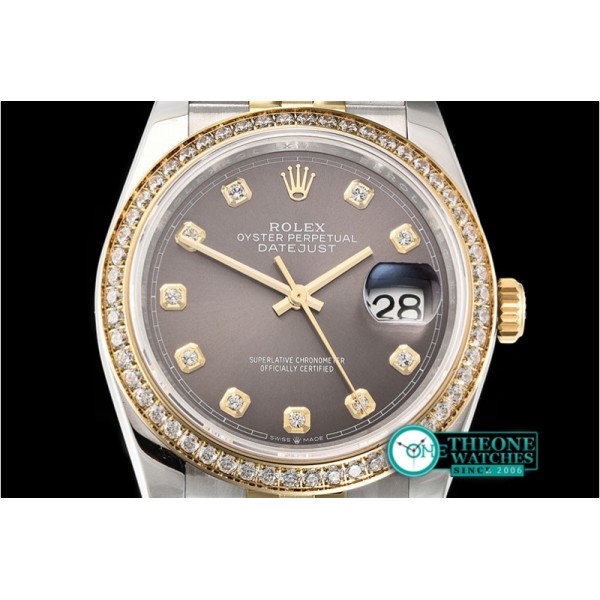 Rolex - DateJust 36mm Jub Diams YG/SS Grey/Diams BP A2813