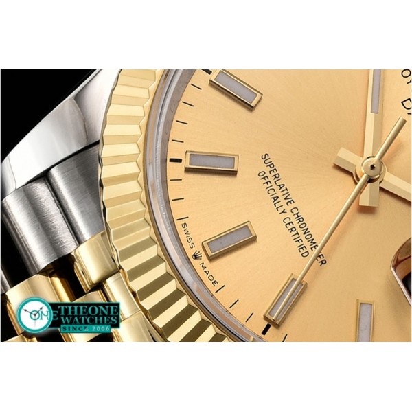 Rolex - DateJust 36mm Jub Flt YG/SS Gold/Stick BP A2813