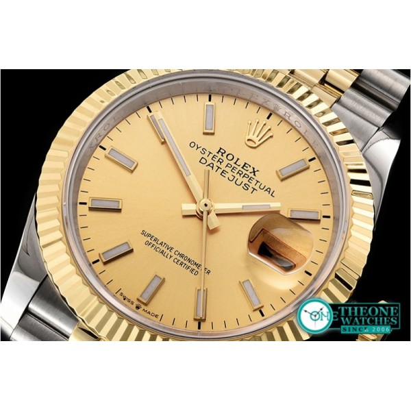 Rolex - DateJust 36mm Jub Flt YG/SS Gold/Stick BP A2813