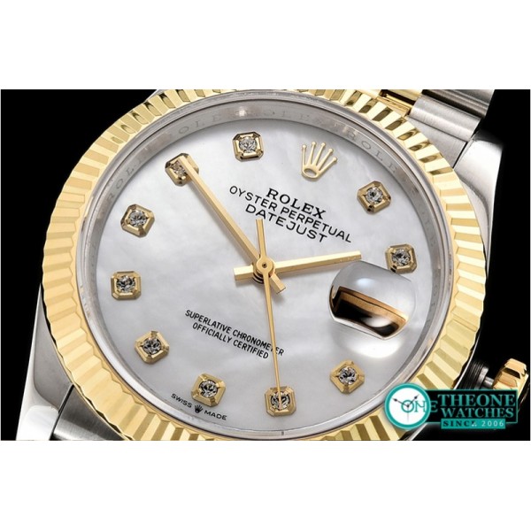 Rolex - DateJust 36mm Jub Flt YG/SS White MOP/Diams BP A2813