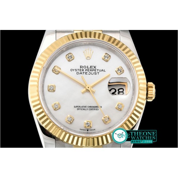 Rolex - DateJust 36mm Jub Flt YG/SS White MOP/Diams BP A2813