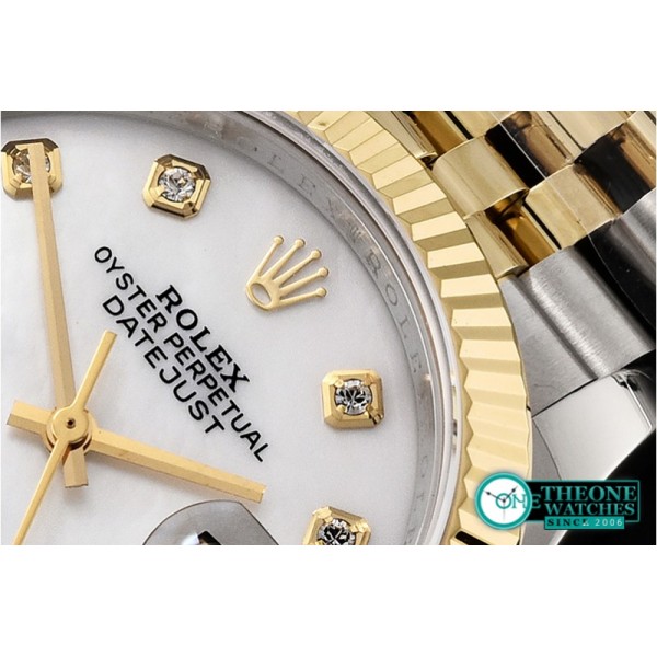 Rolex - DateJust 36mm Jub Flt YG/SS White MOP/Diams BP A2813