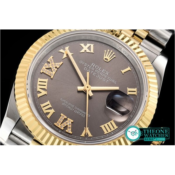 Rolex - DateJust 36mm Jub Flt YG/SS Grey/Rmn Dm BP A2813