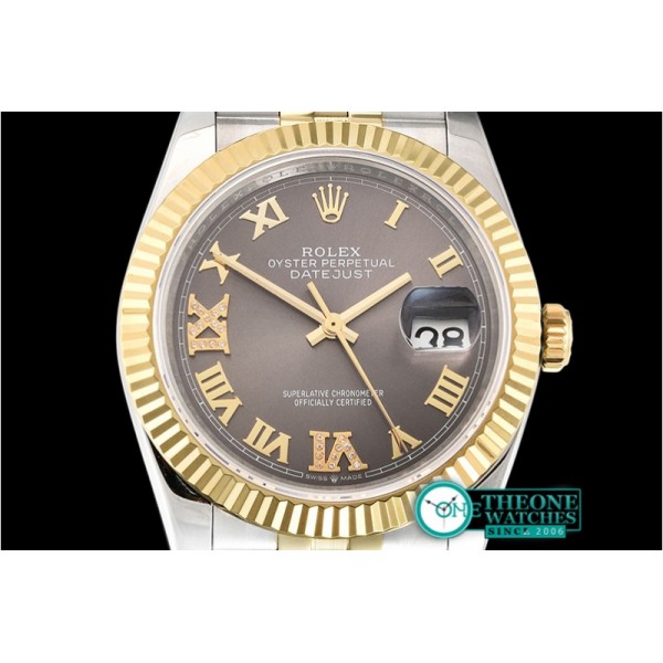 Rolex - DateJust 36mm Jub Flt YG/SS Grey/Rmn Dm BP A2813