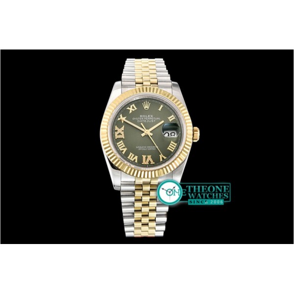 Rolex - DateJust 36mm Jub Flt YG/SS Green/Rmn BP A2813