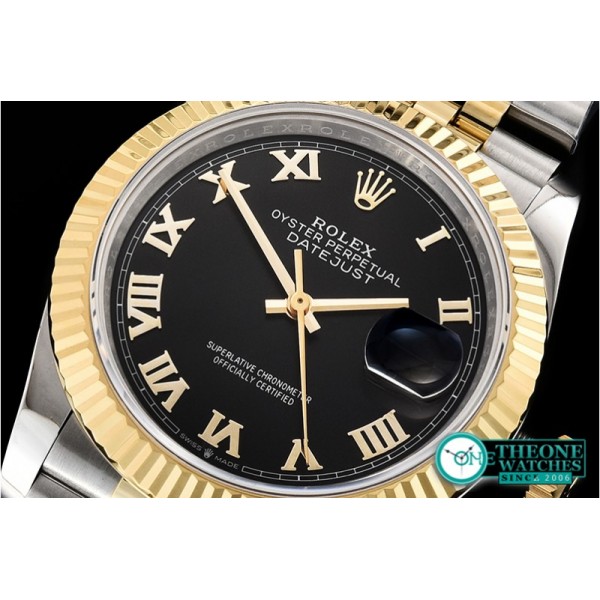 Rolex - DateJust 36mm Jub Flt YG/SS Black/Rmn BP A2813