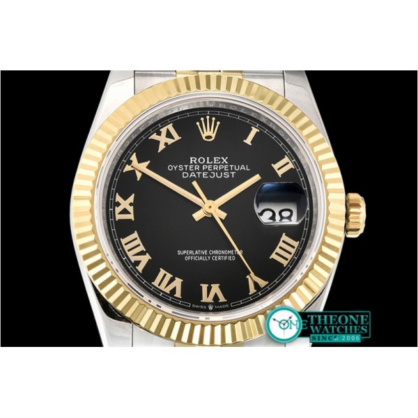 Rolex - DateJust 36mm Jub Flt YG/SS Black/Rmn BP A2813