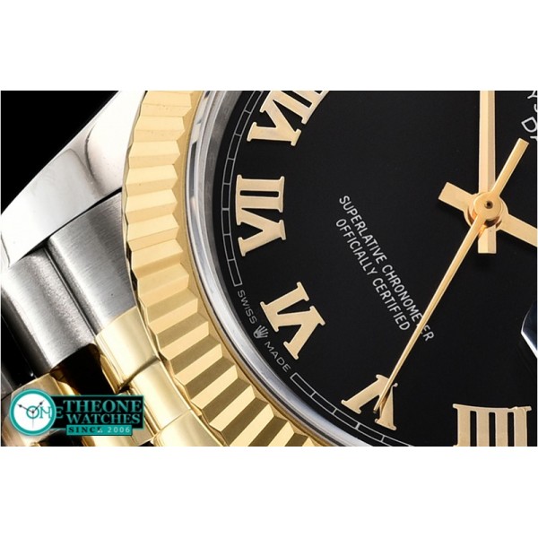 Rolex - DateJust 36mm Jub Flt YG/SS Black/Rmn BP A2813