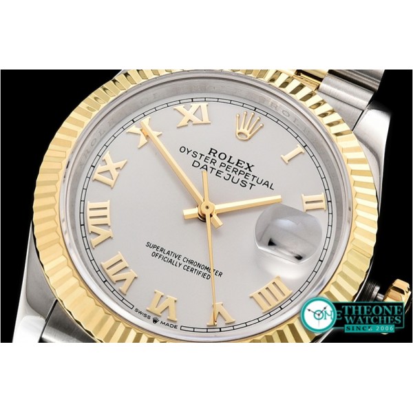 Rolex - DateJust 36mm Jub Flt YG/SS White/Rmn BP A2813