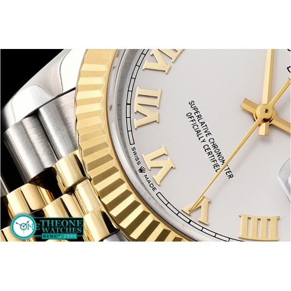 Rolex - DateJust 36mm Jub Flt YG/SS White/Rmn BP A2813