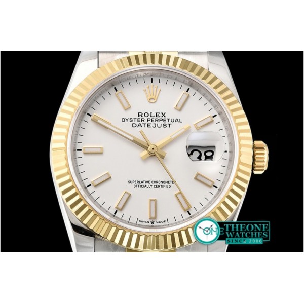 Rolex - DateJust 36mm Jub Flt YG/SS White/Stick BP A2813