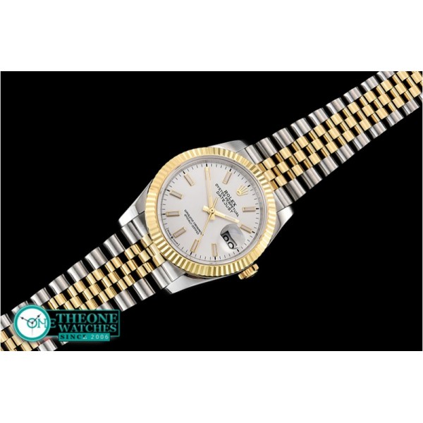 Rolex - DateJust 36mm Jub Flt YG/SS White/Stick BP A2813