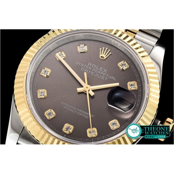 Rolex - DateJust 36mm Jub Flt YG/SS Grey/Diams BP A2813