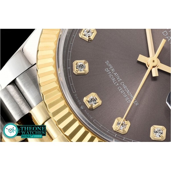 Rolex - DateJust 36mm Jub Flt YG/SS Grey/Diams BP A2813