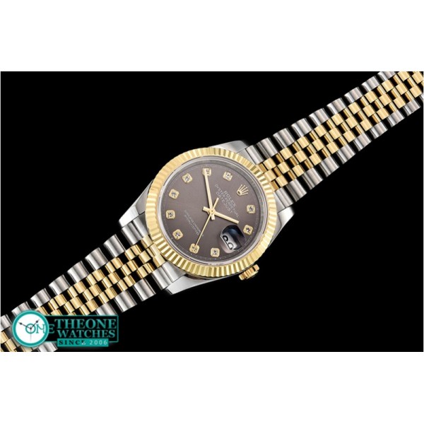 Rolex - DateJust 36mm Jub Flt YG/SS Grey/Diams BP A2813