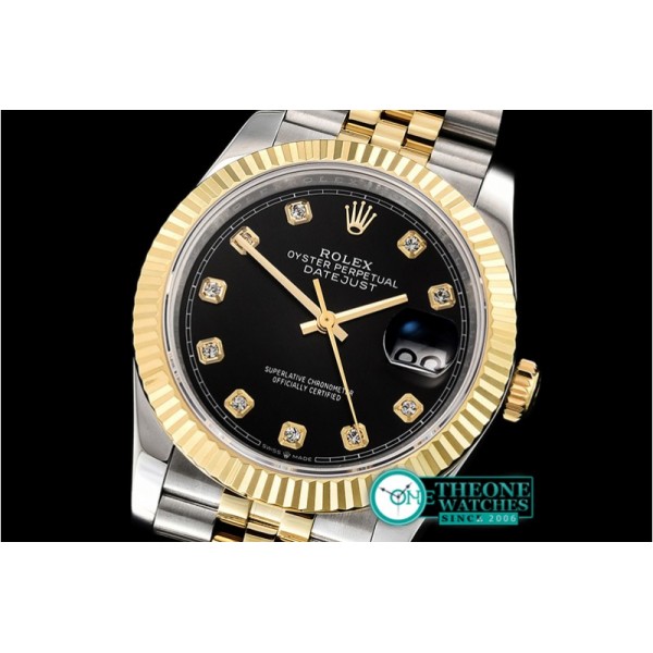 Rolex - DateJust 36mm Jub Flt YG/SS Black/Diams BP A2813