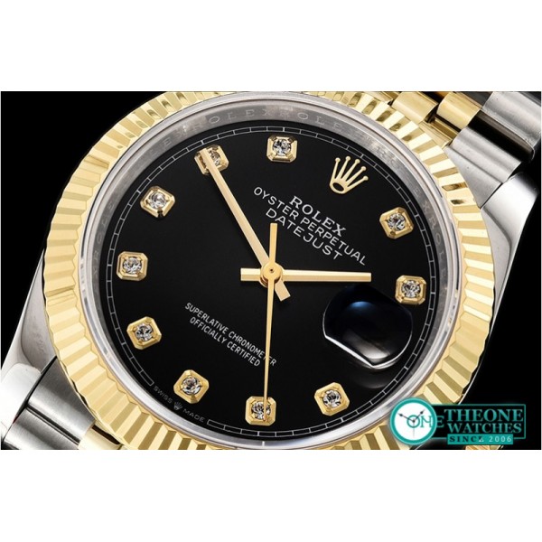 Rolex - DateJust 36mm Jub Flt YG/SS Black/Diams BP A2813