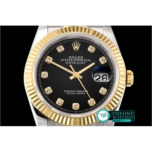 Rolex - DateJust 36mm Jub Flt YG/SS Black/Diams BP A2813