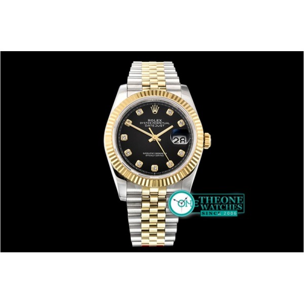 Rolex - DateJust 36mm Jub Flt YG/SS Black/Diams BP A2813