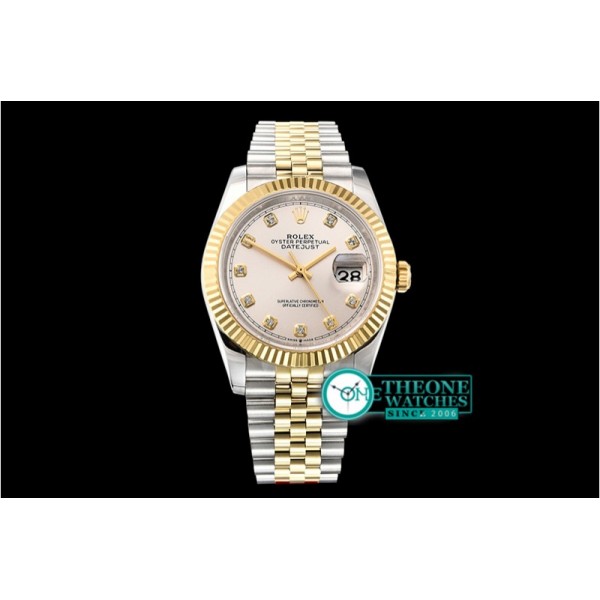 Rolex - DateJust 36mm Jub Flt YG/SS Silv White/Diams BP A2813