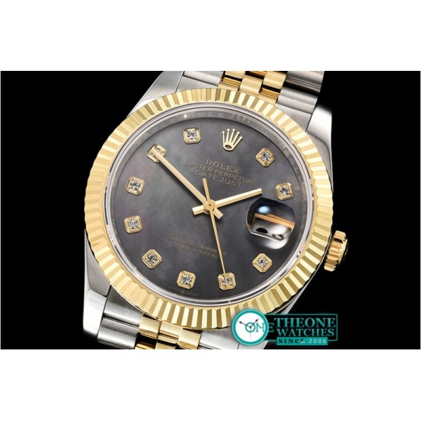 Rolex - DateJust 36mm Jub Flt YG/SS Black MOP/Diams BP A2813