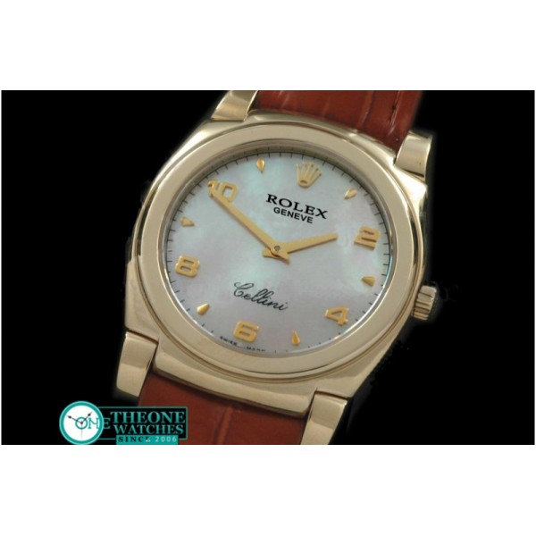 Rolex - Cellini YG/LE MOP Pink Numeral Swiss Quartz