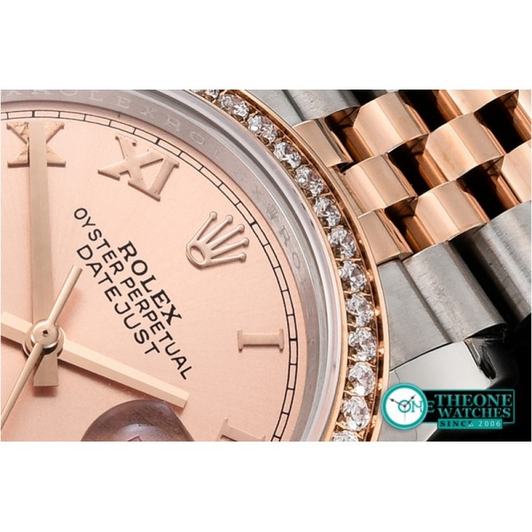 Rolex - DateJust 36mm Jub Diam RG/SS Rose/Rmn/Dm BP A2813