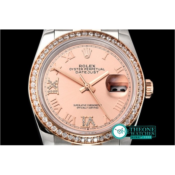 Rolex - DateJust 36mm Jub Diam RG/SS Rose/Rmn/Dm BP A2813